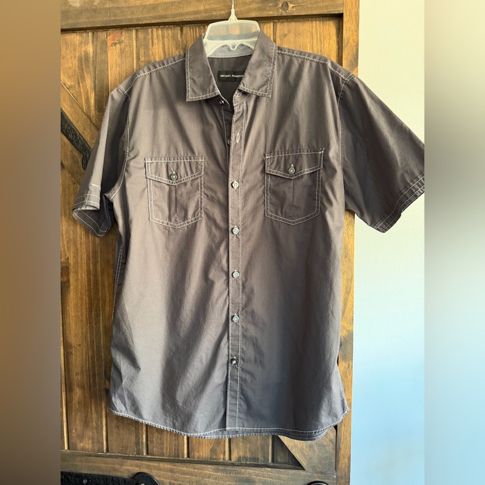 Michael Brandon Charcoal Button Down Shirt
